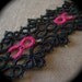 Tatted Lace Awareness Bracelet - Pink Ribbon - Breast Cancer