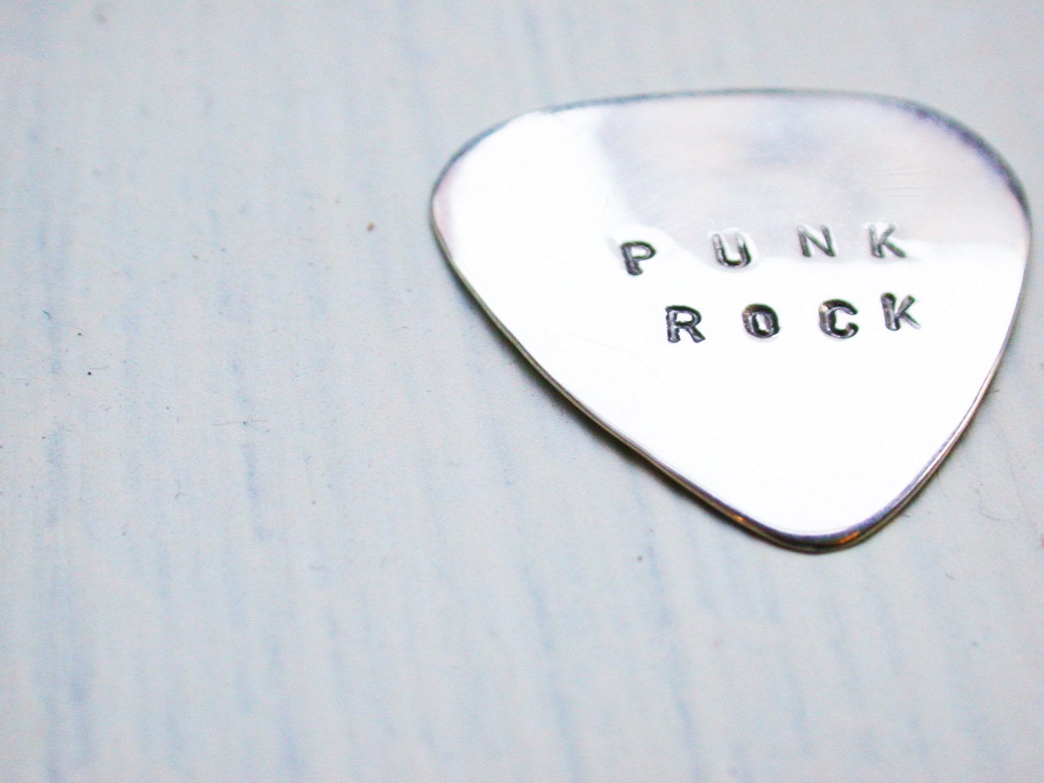 sterling silver guitar pick - custom words