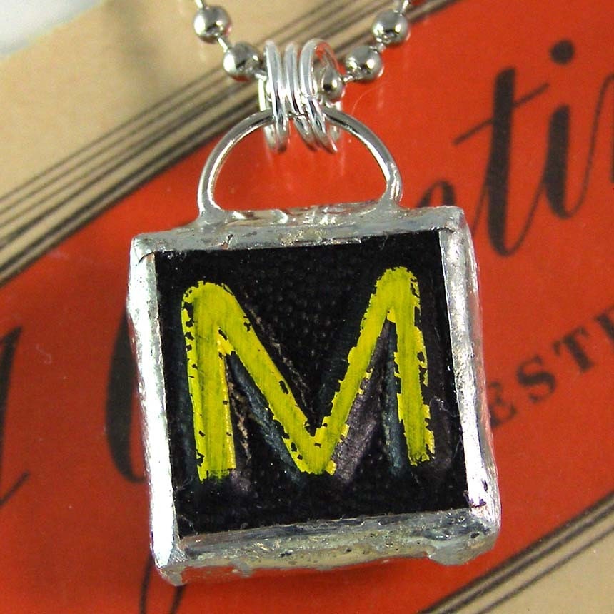 Letter M Initial Pendant Necklace