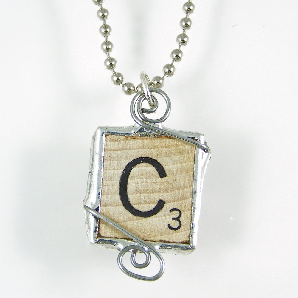 Scrabble Letter C Pendant Necklace