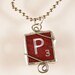 Burgundy Scrabble Letter P Pendant Necklace