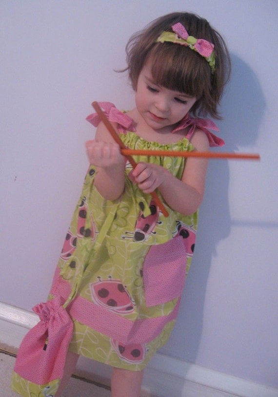 I Love Ladybugs Dress Top Purse and Headband 4T last one Il_570xn
