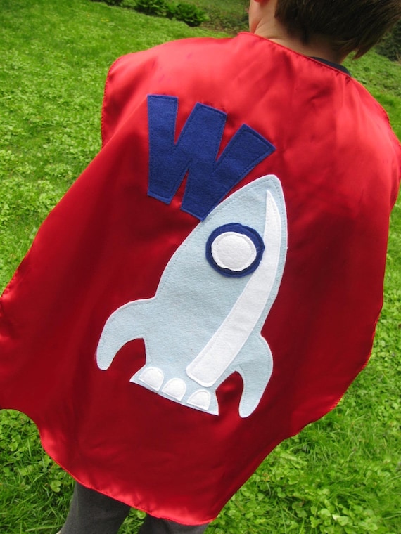 Childrens Capes Custom Spaceship superhero Kid Cape w/ intial Il_570xn