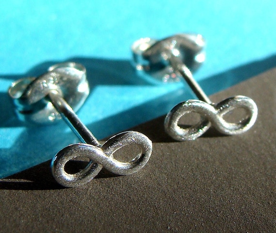 Tiny Infinity Studs Infinity Post Earrings in Sterling Silver Tiny Earrings Studs Stud Earrings