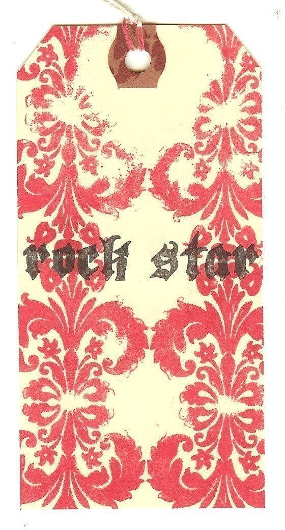 Rock Star unmounted word rubber stamp zNe