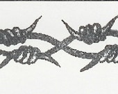 Large Barbed Wire Unmounted Rubber Stamp polymer clay zNe