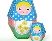 Daisy Matryoshka Nesting Doll Printable Paper Craft PDF