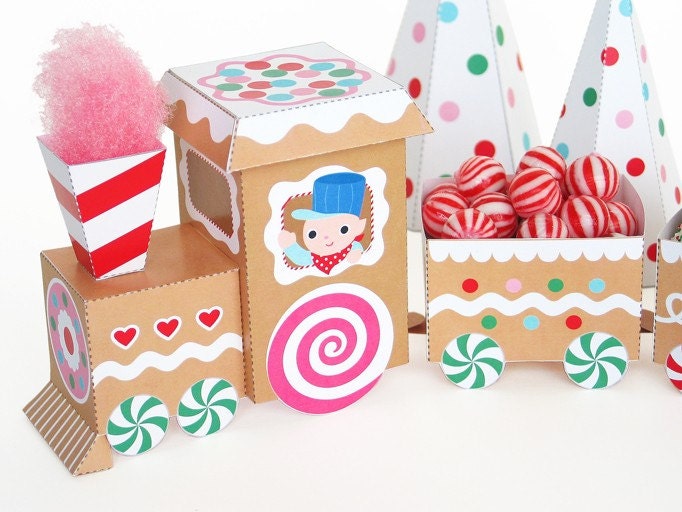 Sweet Treats Gingerbread Train Printable Paper Craft PDF