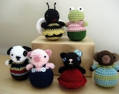 Amigurumi Roly-Poly Animal Crochet Pattern Set Digital Download