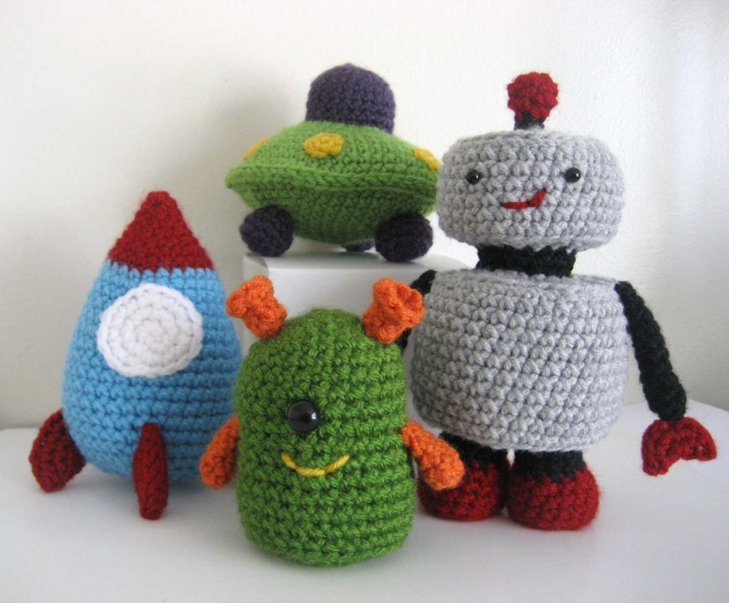 Sale - Amigurumi Robots, Rockets and UFO's Crochet Pattern Set Digital Download