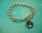 TYPEWRITER KEY BRACELET SILVER RING CHARM BRACELET 1 KEY UNIQUE