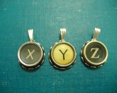 Jewelry TYPEWRITER Key PENDANT Initials CUSTOM Vintage Symbols Numbers You Choose