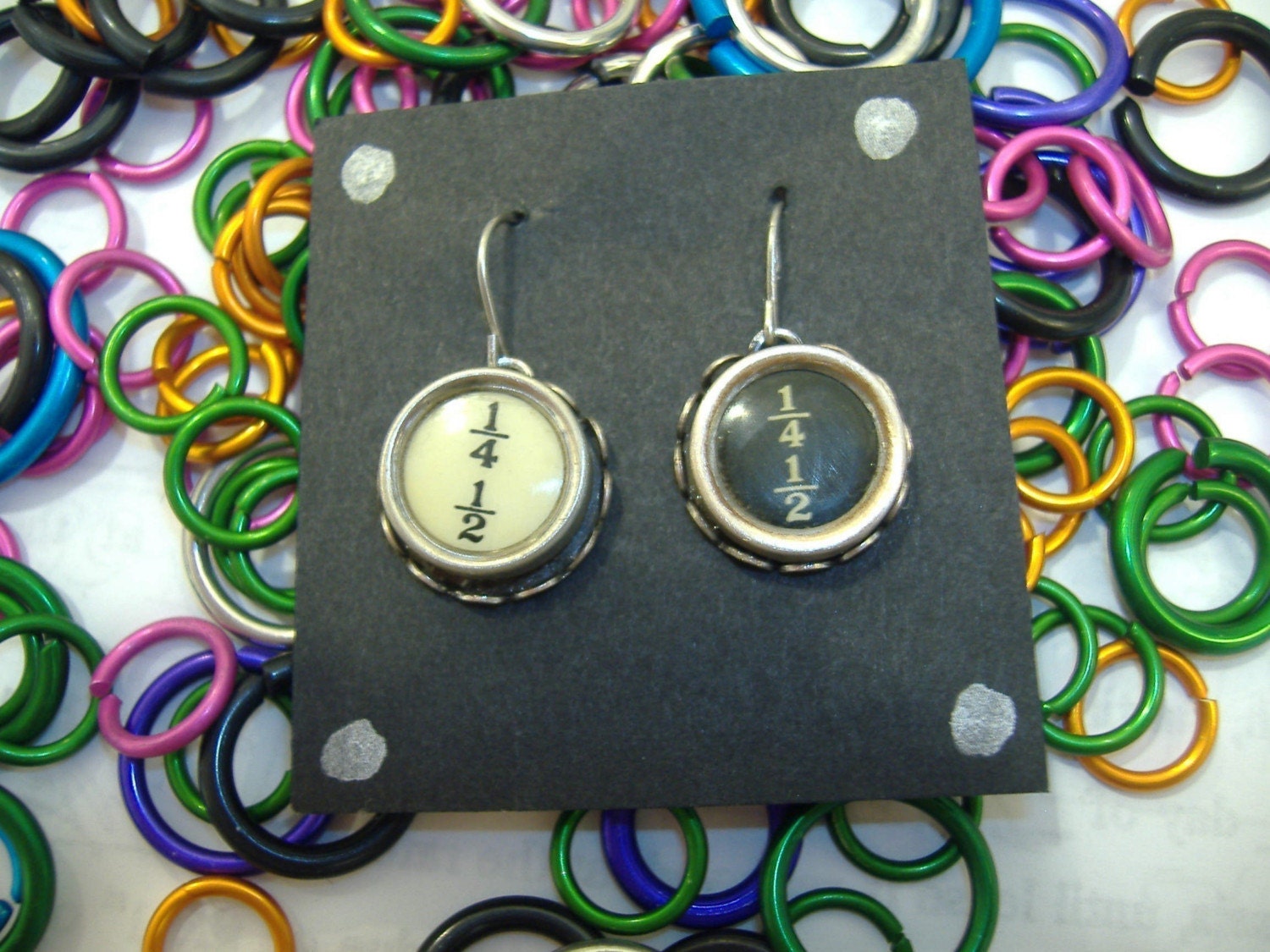 TYPEWRITER KEY EARRINGS Custom Vintage Initials Symbols Numbers You Choose