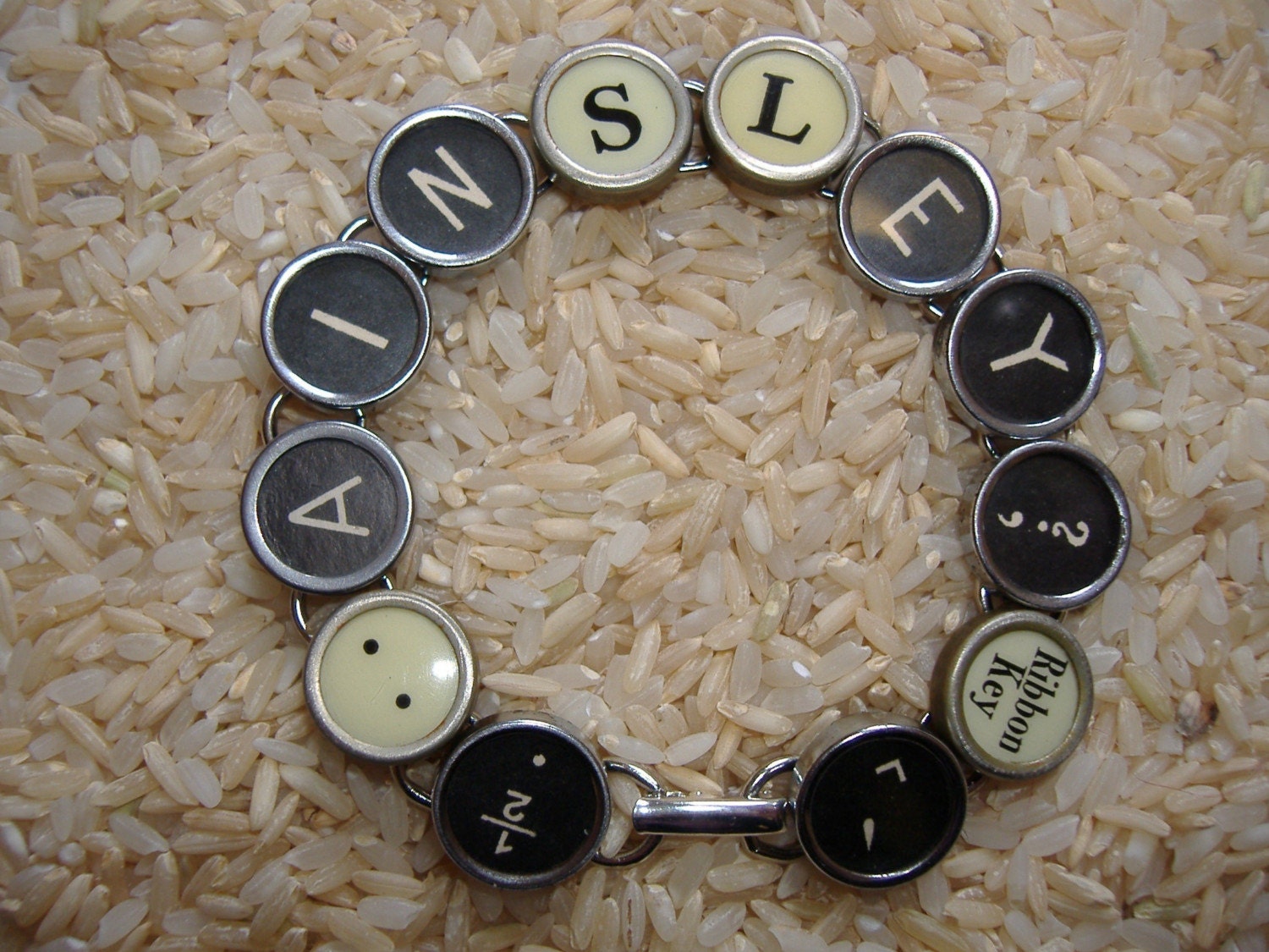 BRACELET TYPEWRITER Key Custom Design VINTAGE Initials Name You Choose