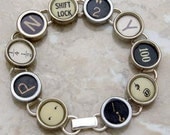 Recycled TYPEWRITER Key BRACELET MIXED Black And Light Keys One of  A Kind Unique