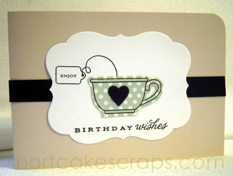 birthday wishes tea cup greeting card