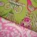 Tea Garden Fabric by Dena Designs / HONEY BUSH Fuchsia, SILHOUETTE in Fuchsia, 1 Yard