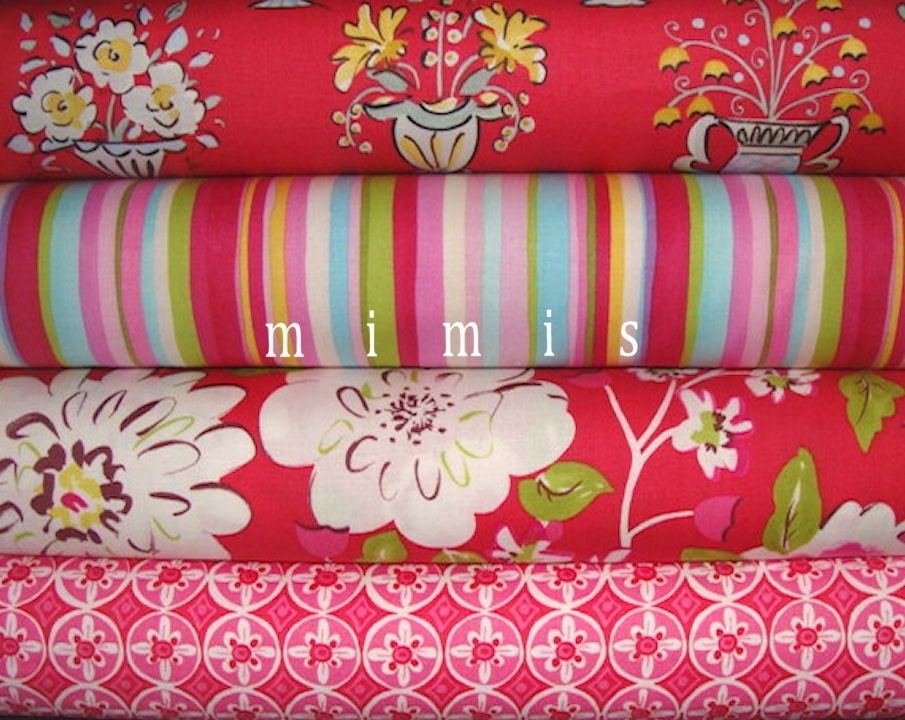 Tea Garden Fabric by Dena Designs / 4 Half Yard Bundle / Quilt Cotton Fabric