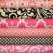 McKenzie & Taza Collection / Dena Designs Fabric / 6 Half Yard Bundle / Pinks and Blacks / Cotton Quilt Fabric