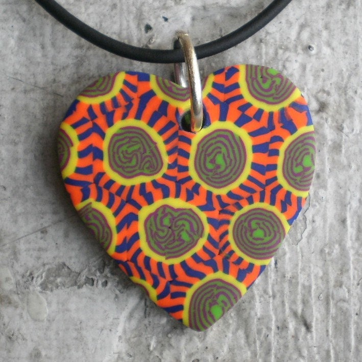 Millefiori Heart Pendant Necklace