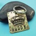 King or Queen Puppy Dog or Cat Pet Id Tag - hand stamped antiqued brass - custom personalized for your furry friend