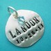 Sterling Silver Disc Pendant - a la carte hand stamped 1 inch round - custom personalized with your name or word choice & crystal
