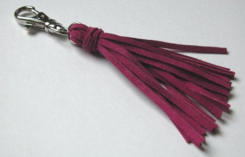 Fuchsia Leather Tassel w/ Clip