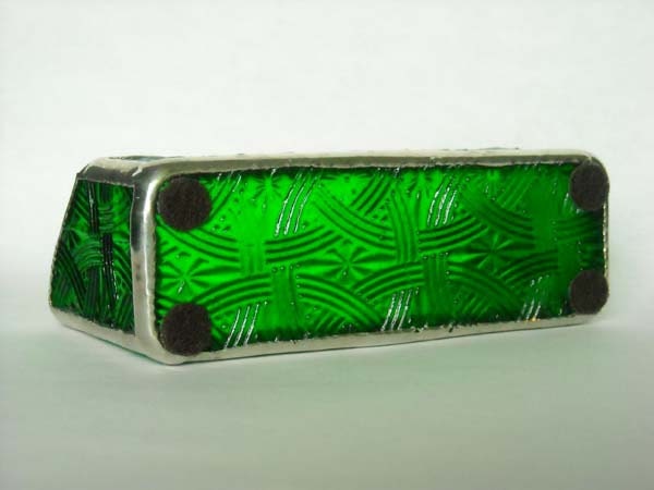 Green Stained Glass Business Card Holder