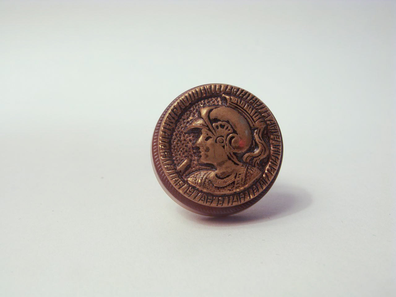 GRECIAN MEDITERRANEAN CLASSICAL: Diana the Huntress Button Ring. - ephemeralpillages