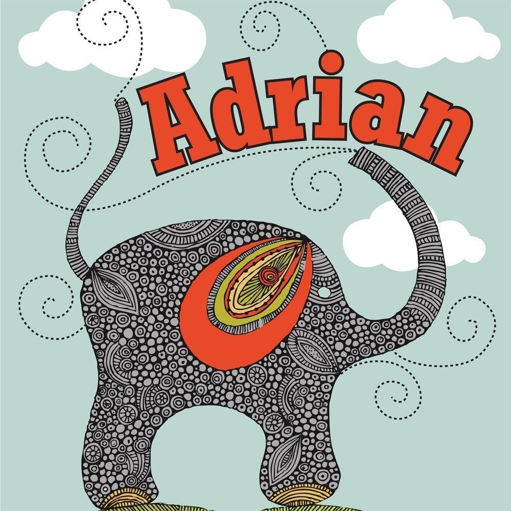 Custom Personalized  Cute Elephant print 2