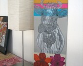 The Cow - original painting/drawing on masonite