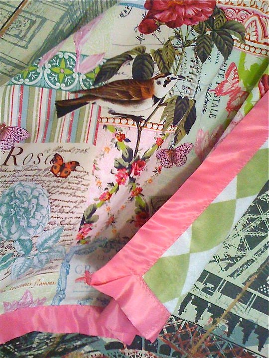 LARGE French Journal beautious boutique quality blankie 30 x 36