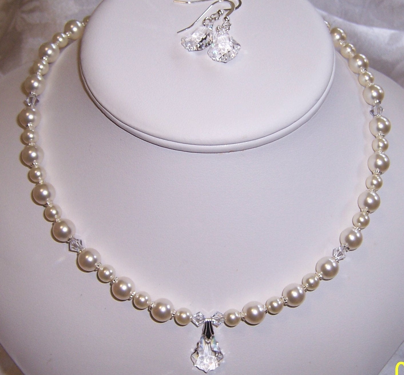 Baroque Wedding Day Set  with Swarovski Crystals and Pearls and Sterling Silver