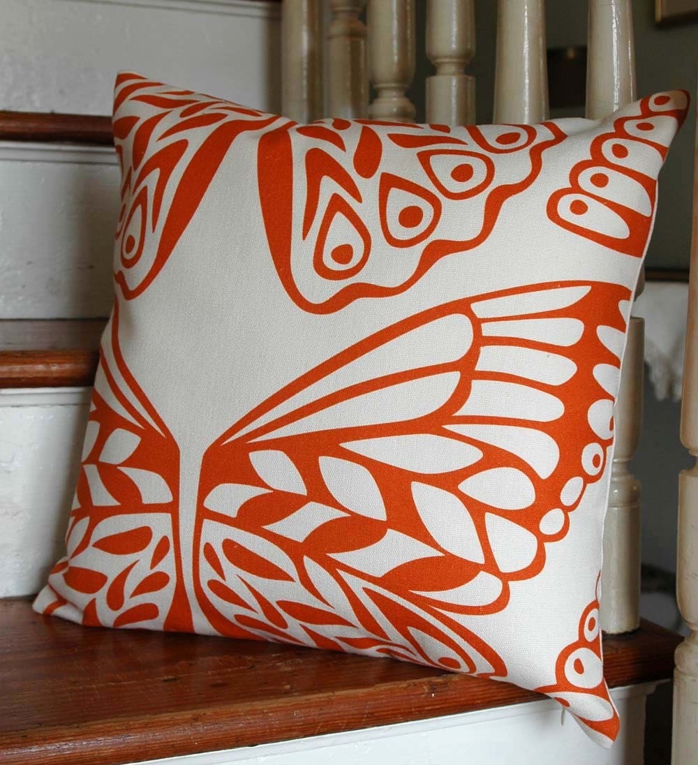 Moth Pillow Cover - Organic Cotton and Hemp Canvas