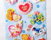 RAEWADOLLY Kawaii Memo Popup 3D Glitter Sticker