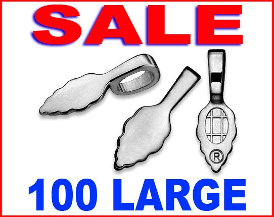 FREE Magnetic Clasp Choker - 100 LARGE Aanraku Bails - Silver Plated Aanraku bails - Anraku Bail - Z2