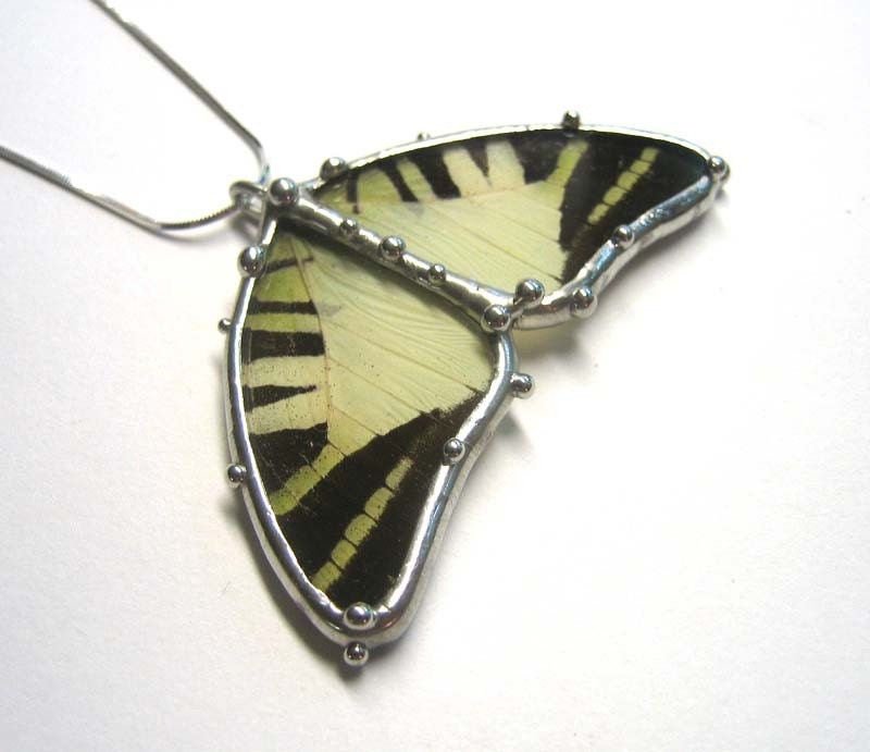 The Palest Yellow Wings Butterfly Necklace
