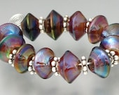 KILLERBEEDZ1 - Ekho Sparkers - 12 Silver Glass Lampworked Beads