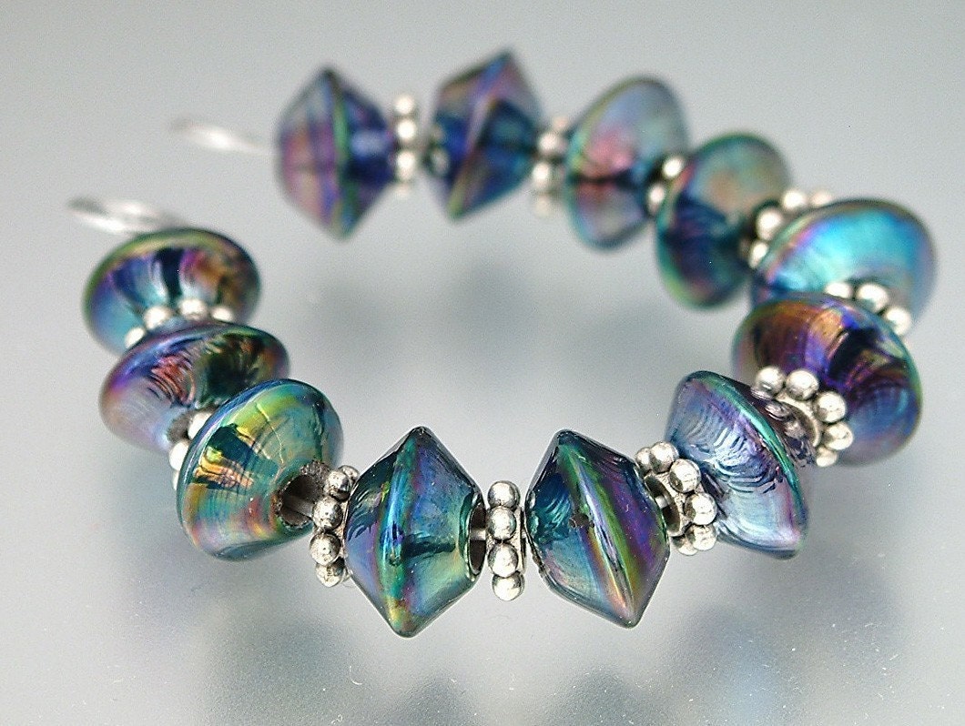 KILLERBEEDZ1 - Psyche Sparklers - 6 Lampwork Beads