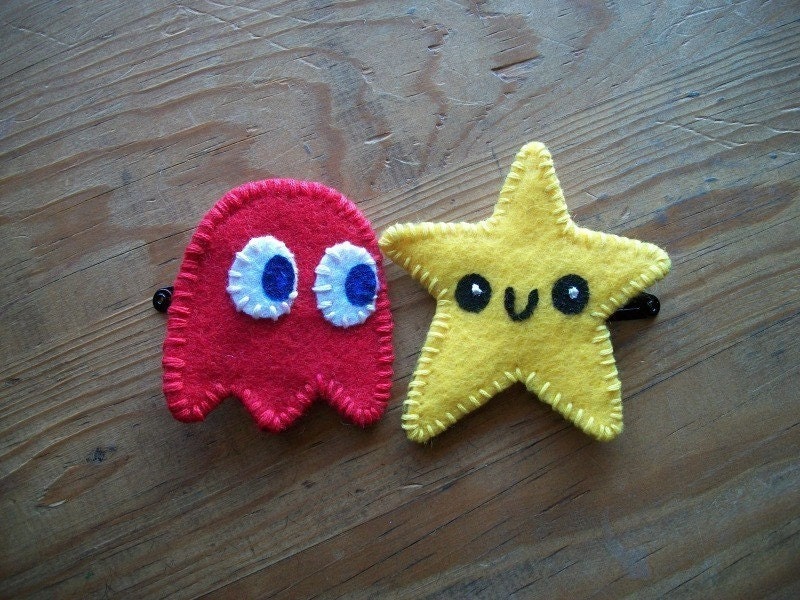 Video Game Inspired Hair Barrettes
