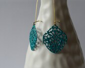 Small Turquoise Filigree Earrings