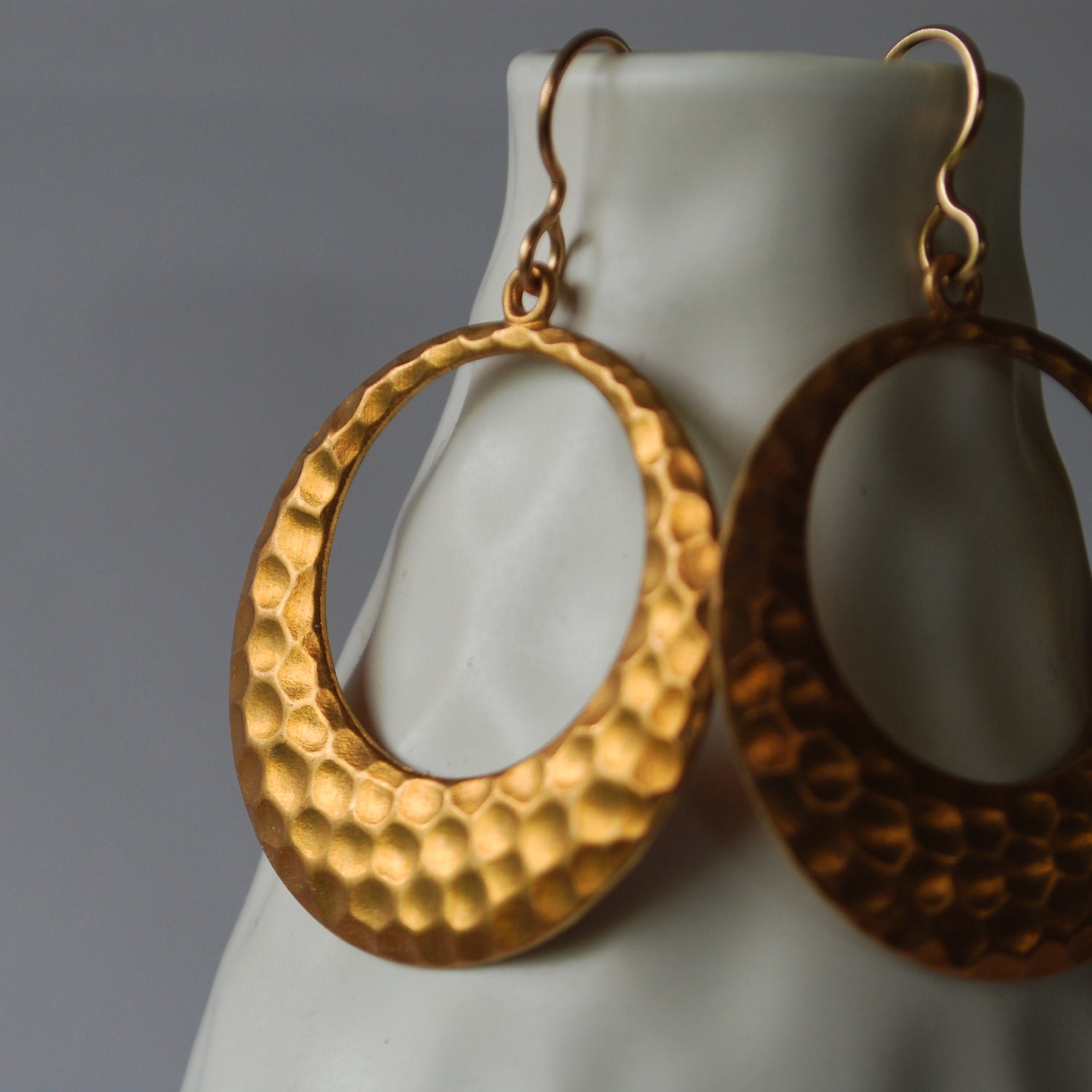 Warm Golden Circle Earrings