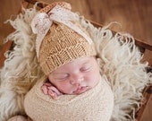 Scrunchy top hat for NEWBORN photography prop - Honey