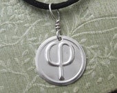 Phi Sterling Silver Pendant - Geek Math Necklace, Science Jewlery, Teacher, Scientist, Geometry