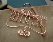 Chanukah Menorah Copper Ornament - Christmas Ornament - Judaica, Hanging Decoration
