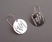 Wave Function Symbol Sterling Silver Stamped Earrings - Geek Science Jewelry- Dirac Notation-Physics Jewelry