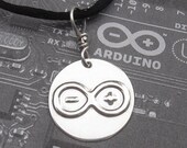 Arduino Logo Sterling Silver Pendant - Totally Geeky- Electronics,Computers,Science Jewelry