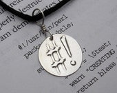 Shebang Sterling Silver Pendant - Totally Geeky Necklace - Programmer Nerd Jewelry, Coder, Unix, Computer