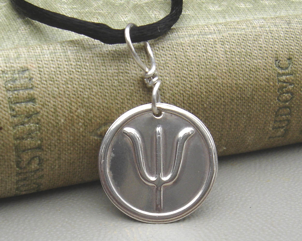 Psi Sterling Silver Pendant - Geek Necklace - Science Mathematics Jewelry