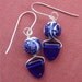 Chinese Porcelain Cobalt Blue Earrings, Glass Triangle Dangle Earrings, Asian Jewelry Beads
